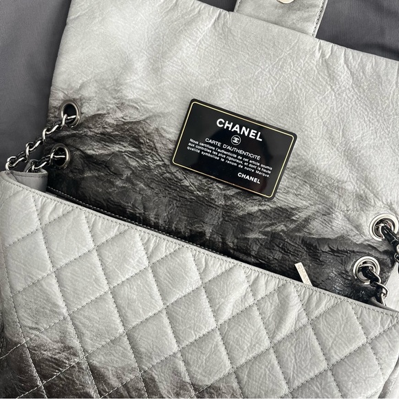 Chanel Vinyl Quilted Jumbo Melrose Degrade Flap Bag - Picture 7 of 16